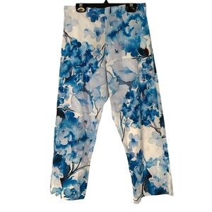 NWT Bryn Walker Blue XS Light Weight Cotton Pants Capri Summer Resortwear